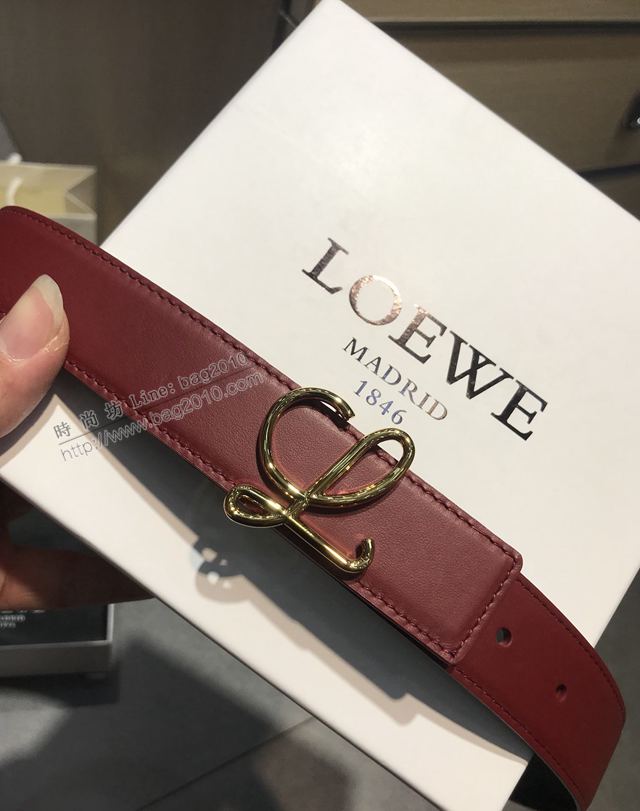 LOEWE皮帶 原單進口雙面頭層牛皮 羅意威女士皮帶  xfp2158
